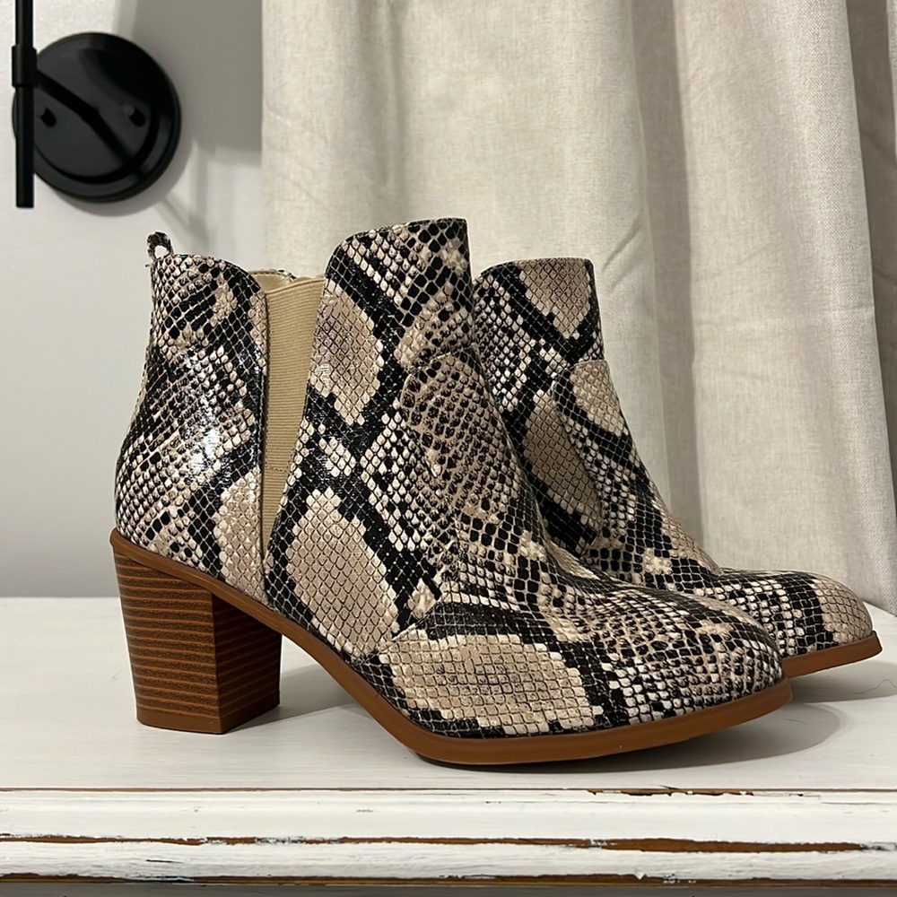 Torrid Snakeskin Heeled Bootie